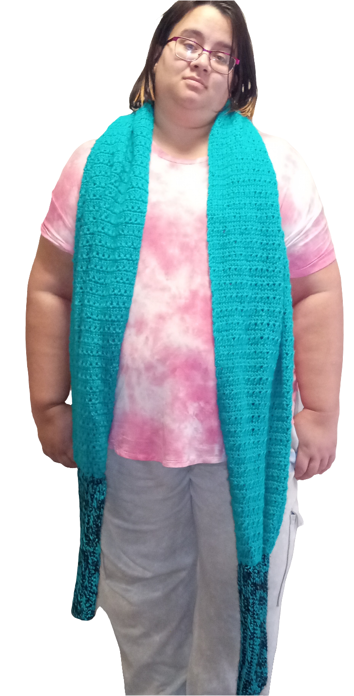 Handmade sweater scarves crocheted