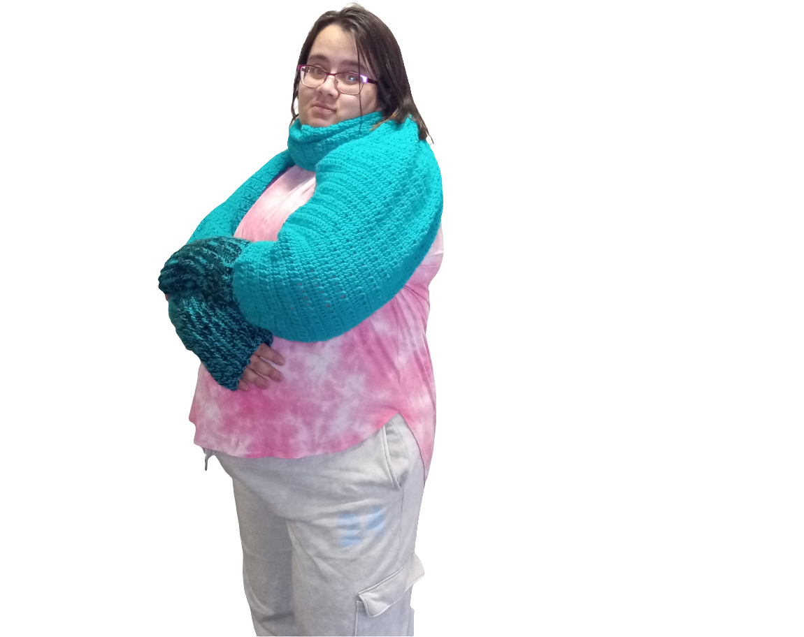 Handmade sweater scarves crocheted