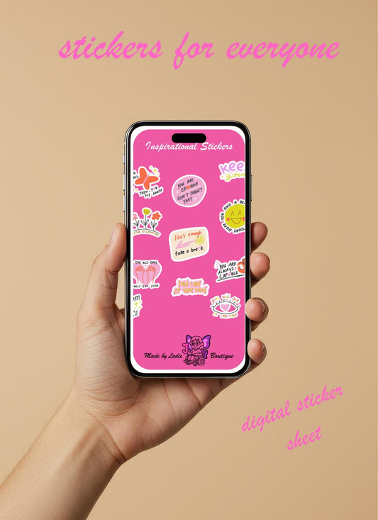 Spring Motivational Sticker Sheet | Pastel, Positive Quotes (Digital Download
